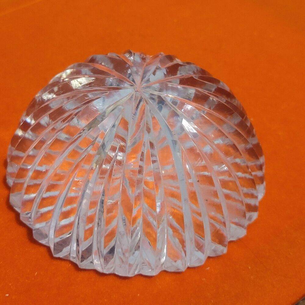 Vintage Sculptured Crystal 30% Lead Made In Ireland Paperweight sparkle cut art